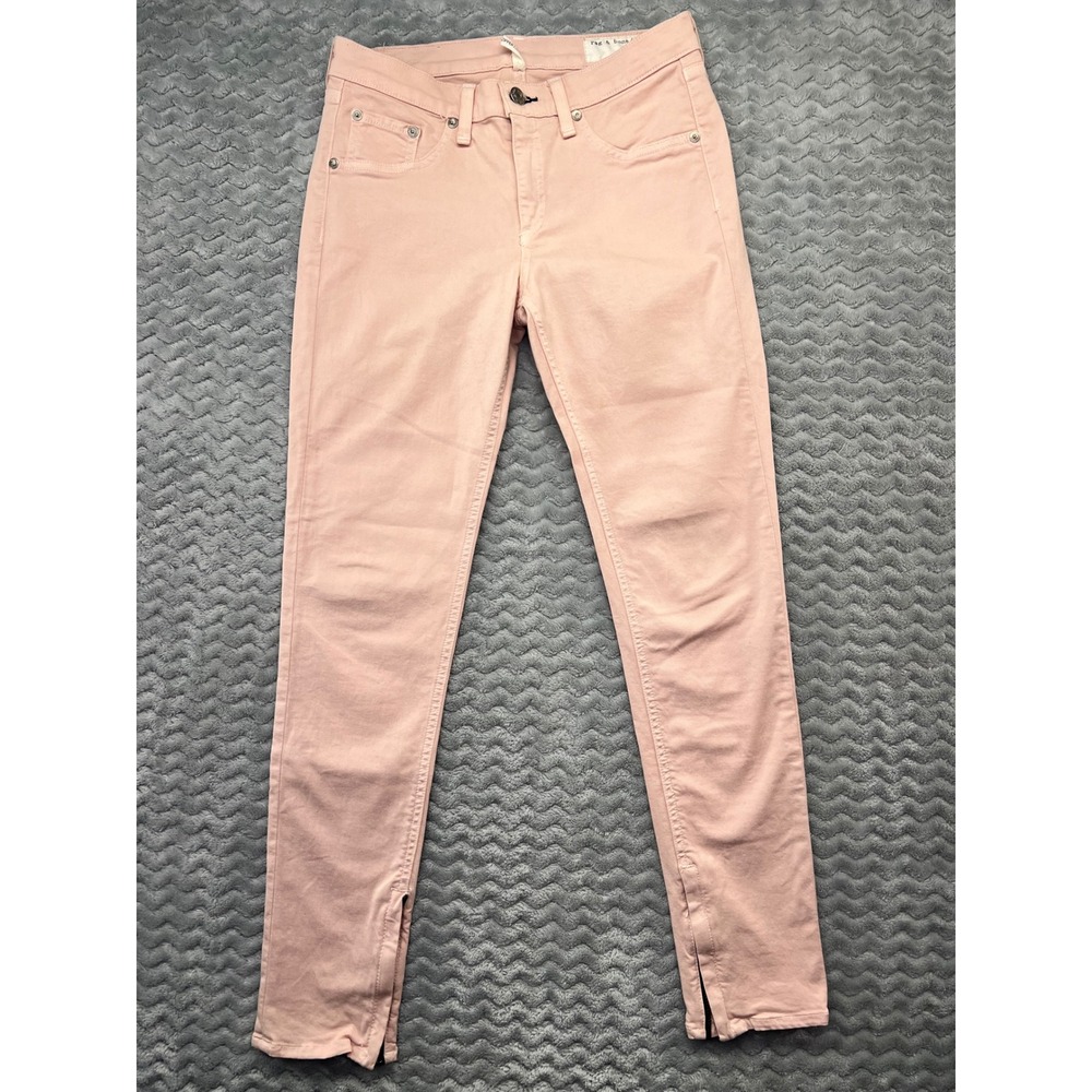Rag & Bone Zipper Capri Jeans Womens Size 28 Pink‎ Denim Casual Pants